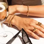 Vnox 2/3/4/5mm Twisted Chain Bracelets for Women Men, Gold Color Stainless Steel Link Chain, Adjustable Minimalist Metal Jewelry