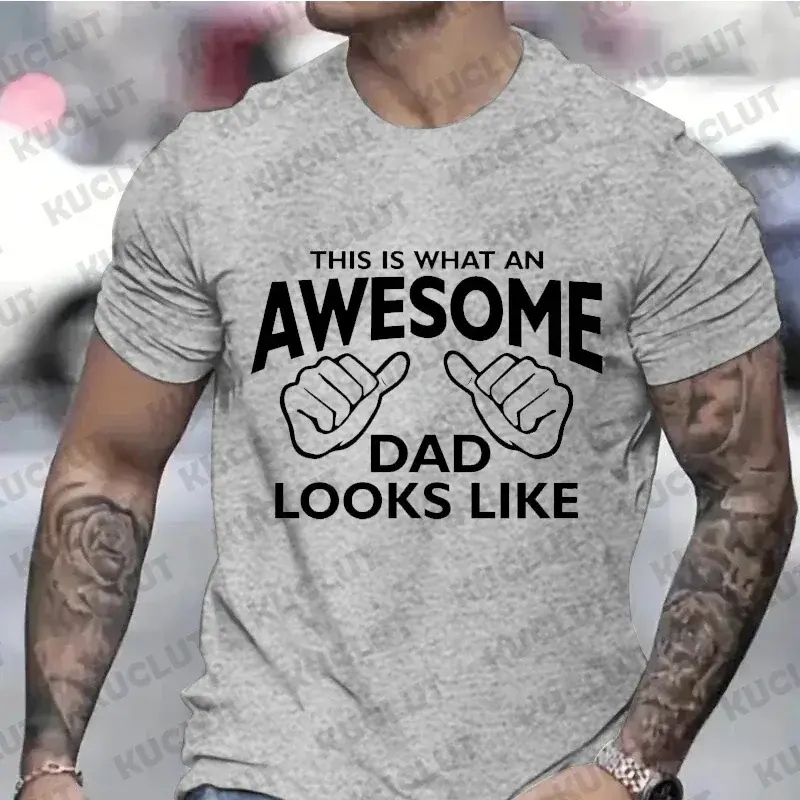 Men's Clothing AWESOME DAD This Is What An Dad Looks Like MENS T-shirt Shirt Tshirt Funny Dad T-shirts Daddy Tee Tops Clothes