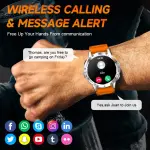 LIGE 1.43 Inch AMOLED Screen Bluetooth Call Flashlight 530mAh Outdoor Men Smart Watch Sports Health Monitor For Android IOS K65