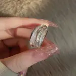 Korea New Fashion Jewelry Exquisite Silver Color Zircon Ring Elegant Women's Opening Adjustable Wedding Gift Luxury Accessory
