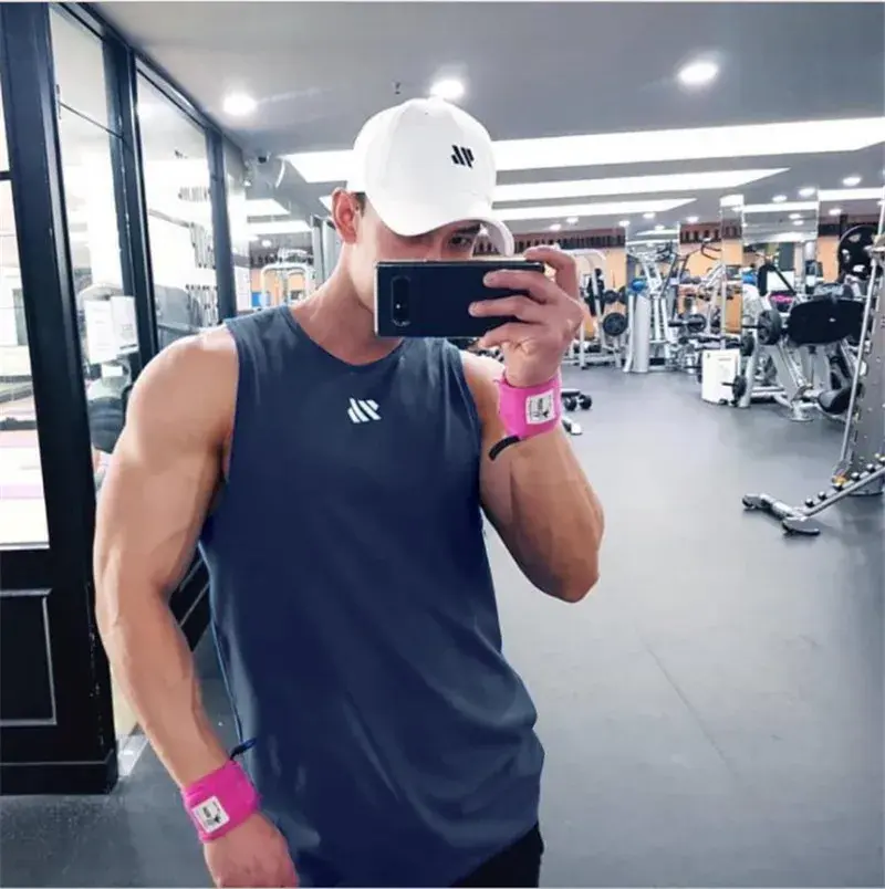 Summer New Men's Tactical Sports Mesh Sleeveless Vest Men's Gym Running Equipment Training Muscle Sports Breathable T-shirt