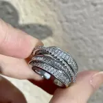 Korea New Fashion Jewelry Exquisite Silver Color Zircon Ring Elegant Women's Opening Adjustable Wedding Gift Luxury Accessory